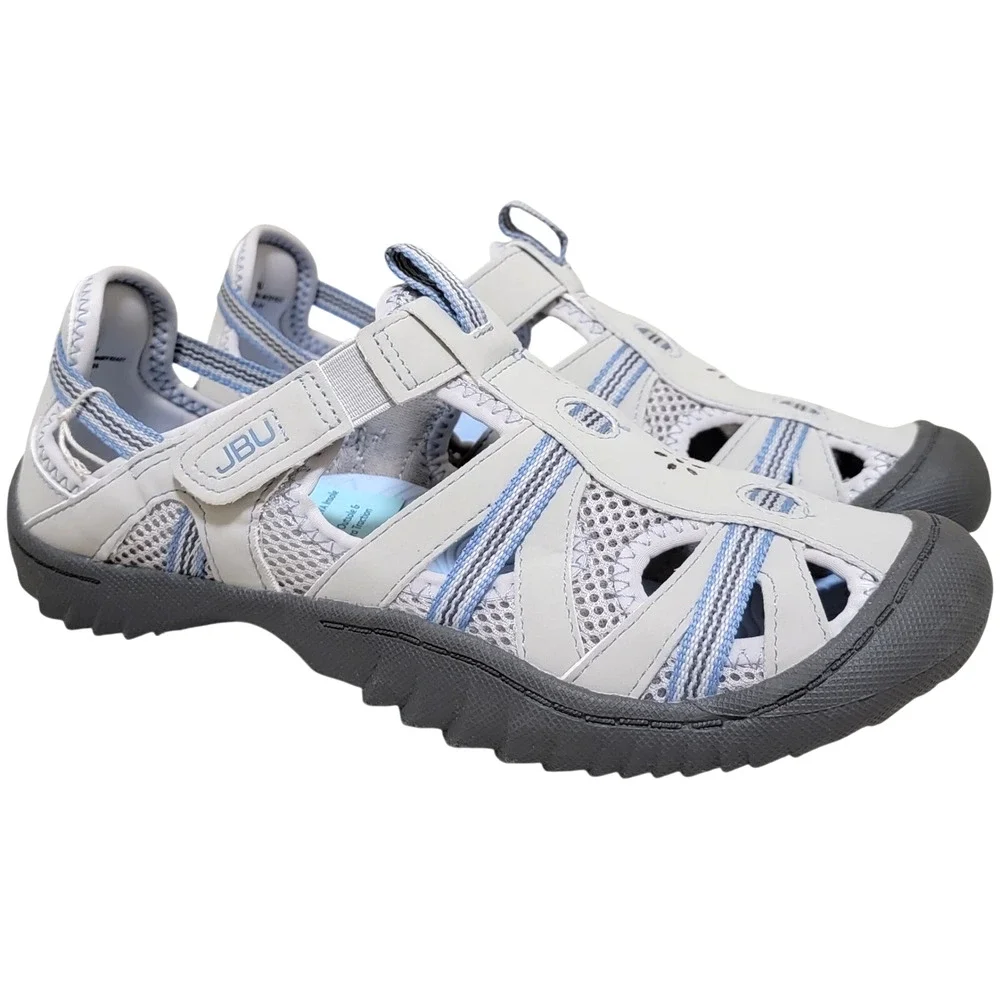 JBU Women Regional Water Ready All Terrain Sneakers Size US 7M Light Grey / Blue